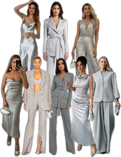 Второй пример в серых и металлических оттенках